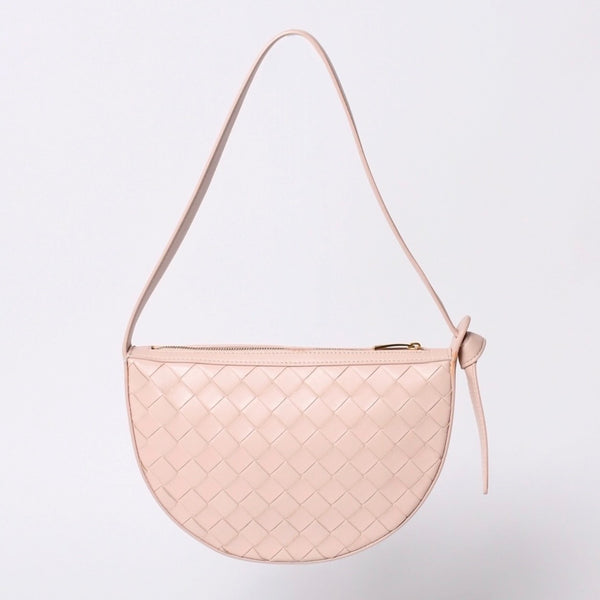Very Good Condition BOTTEGA VENETA Intrecciato One Shoulder Bag Leather FF26830 WS26830 Salmon Pink Gold Hardware Used 4a000056