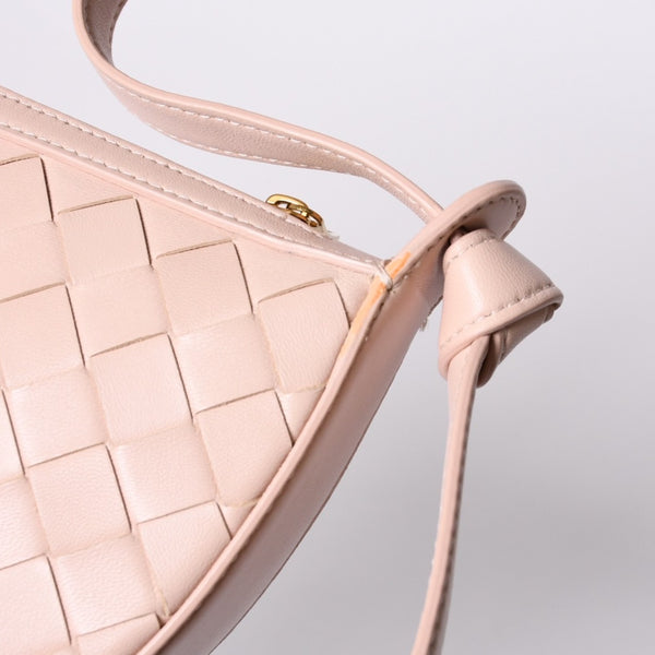 Very Good Condition BOTTEGA VENETA Intrecciato One Shoulder Bag Leather FF26830 WS26830 Salmon Pink Gold Hardware Used 4a000056