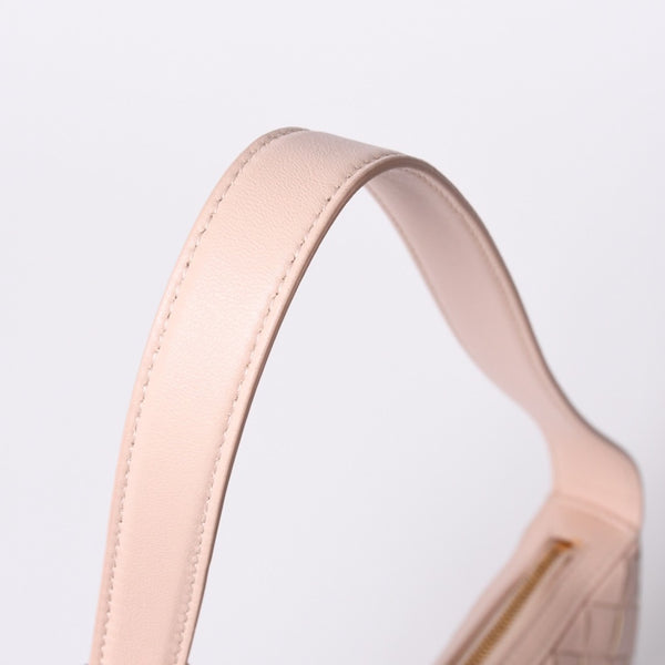 Very Good Condition BOTTEGA VENETA Intrecciato One Shoulder Bag Leather FF26830 WS26830 Salmon Pink Gold Hardware Used 4a000056
