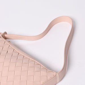 Very Good Condition BOTTEGA VENETA Intrecciato One Shoulder Bag Leather FF26830 WS26830 Salmon Pink Gold Hardware Used 4a000056