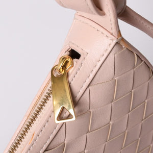 Very Good Condition BOTTEGA VENETA Intrecciato One Shoulder Bag Leather FF26830 WS26830 Salmon Pink Gold Hardware Used 4a000056