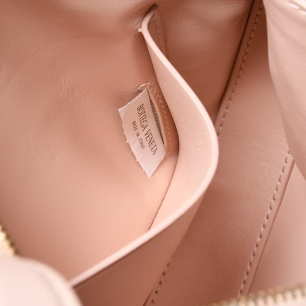 Very Good Condition BOTTEGA VENETA Intrecciato One Shoulder Bag Leather FF26830 WS26830 Salmon Pink Gold Hardware Used 4a000056