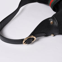 画像をギャラリービューアに読み込む, 極美品 GUCCI グッチ ホーボー ワンショルダーバッグ 130779 002058 GGキャンバス レザー ブラック レッド ゴールド金具 中古 4a000189