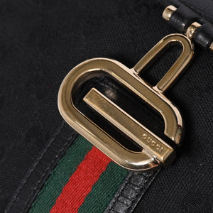 Very Good Condition GUCCI Gucci Hobo One Shoulder Bag 130779 002058 GG Canvas Leather Black Red Gold Hardware Used 4a000189