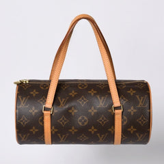 LOUIS VUITTON Papillon 26 Handbag Monogram M51366 Cylindrical Monogram Canvas Brown Good Condition Used 4a000246