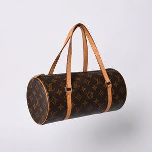 LOUIS VUITTON Papillon 26 Handbag Monogram M51366 Cylindrical Monogram Canvas Brown Good Condition Used 4a000246