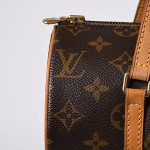 LOUIS VUITTON Papillon 26 Handbag Monogram M51366 Cylindrical Monogram Canvas Brown Good Condition Used 4a000246