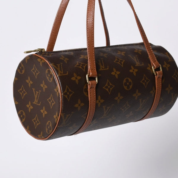 LOUIS VUITTON ルイヴィトン パピヨン26 ハンドバッグ モノグラム M51366 筒型 モノグラムキャンバス ブラウン 美品 中古 4a000249