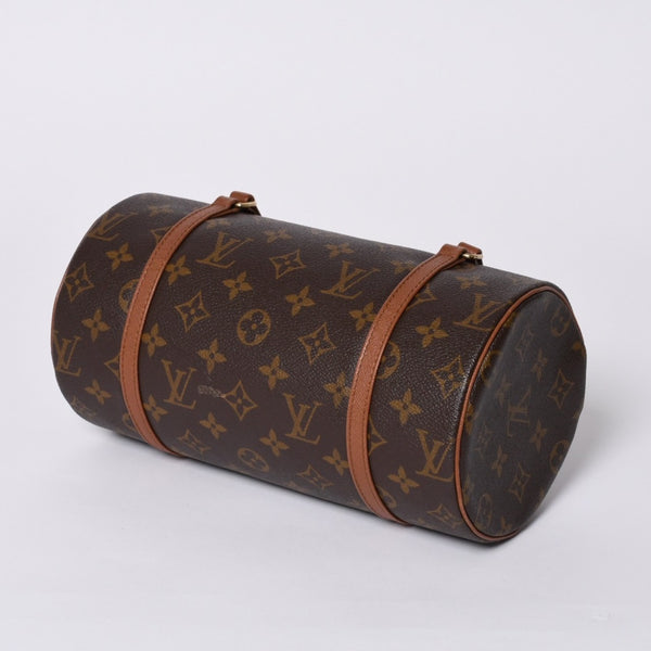 LOUIS VUITTON ルイヴィトン パピヨン26 ハンドバッグ モノグラム M51366 筒型 モノグラムキャンバス ブラウン 美品 中古 4a000249