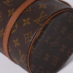 LOUIS VUITTON ルイヴィトン パピヨン26 ハンドバッグ モノグラム M51366 筒型 モノグラムキャンバス ブラウン 美品 中古 4a000249