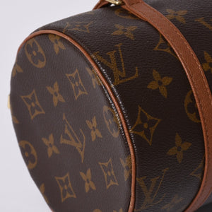 LOUIS VUITTON ルイヴィトン パピヨン26 ハンドバッグ モノグラム M51366 筒型 モノグラムキャンバス ブラウン 美品 中古 4a000249