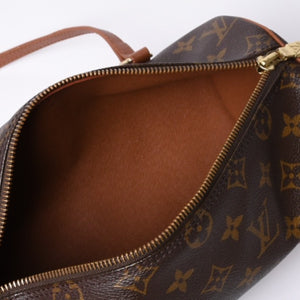 LOUIS VUITTON ルイヴィトン パピヨン26 ハンドバッグ モノグラム M51366 筒型 モノグラムキャンバス ブラウン 美品 中古 4a000249