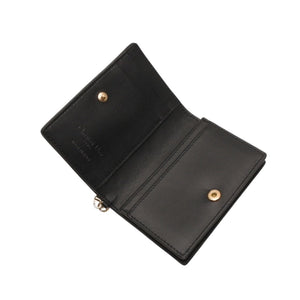 Christian Dior LADY DIOR Mini Wallet 33MA★0215 Fold Wallet Mini Wallet Black Cannage Lambskin Good Condition Used 4a000317
