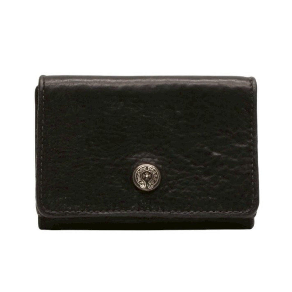CHROME HEARTS OPEN WOUND Trifold Wallet Leather Leather Wallet Wallet Silver 925 Good Used 4a000673