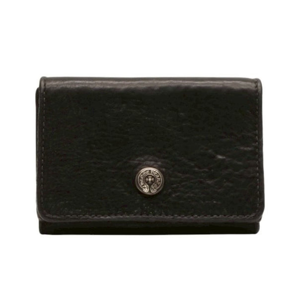 CHROME HEARTS OPEN WOUND Trifold Wallet Leather Leather Wallet Wallet Silver 925 Good Used 4a000673