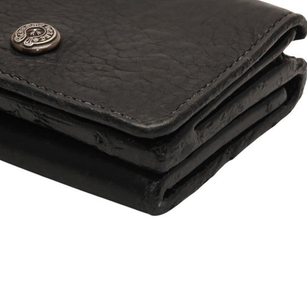 CHROME HEARTS OPEN WOUND Trifold Wallet Leather Leather Wallet Wallet Silver 925 Good Used 4a000673