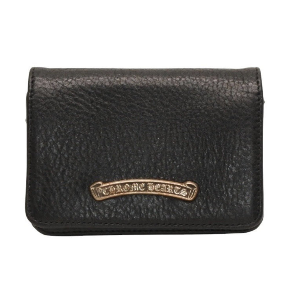 New and unused CHROME HEARTS Card Case Leather Leather Wallet Wallet Silver 925 Used 4a000949