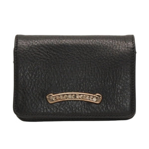 New and unused CHROME HEARTS Card Case Leather Leather Wallet Wallet Silver 925 Used 4a000949