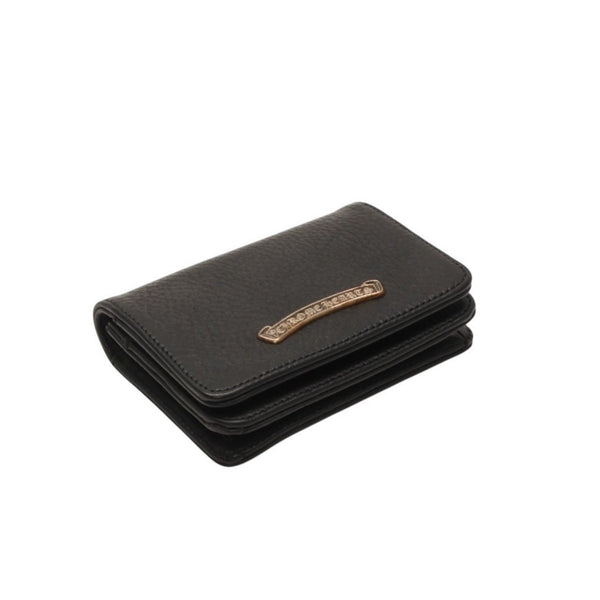 New and unused CHROME HEARTS Card Case Leather Leather Wallet Wallet Silver 925 Used 4a000949