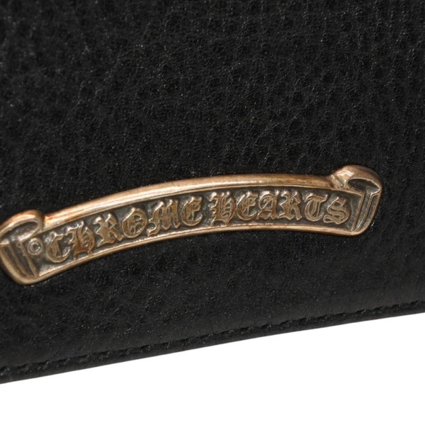 New and unused CHROME HEARTS Card Case Leather Leather Wallet Wallet Silver 925 Used 4a000949