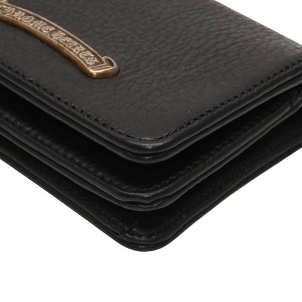 New and unused CHROME HEARTS Card Case Leather Leather Wallet Wallet Silver 925 Used 4a000949