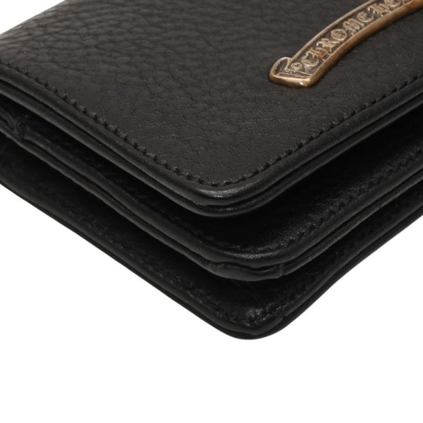 New and unused CHROME HEARTS Card Case Leather Leather Wallet Wallet Silver 925 Used 4a000949