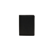 画像をギャラリービューアに読み込む, PRADA プラダ ウォレット 折りたたみ財布 2MO006 ブラック VIT.MICRO GRAIN NERO ロゴ シルバー金具 美品 中古 4a000466