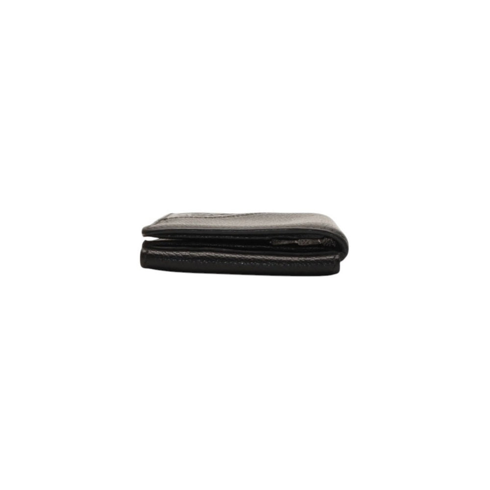 PRADA プラダ ウォレット 折りたたみ財布 2MO006 ブラック VIT.MICRO GRAIN NERO ロゴ シルバー金具 美品 中古 4a000466