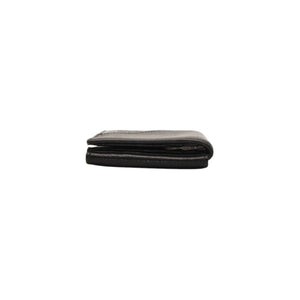 PRADA プラダ ウォレット 折りたたみ財布 2MO006 ブラック VIT.MICRO GRAIN NERO ロゴ シルバー金具 美品 中古 4a000466
