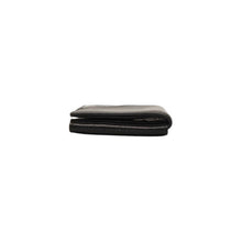 画像をギャラリービューアに読み込む, PRADA プラダ ウォレット 折りたたみ財布 2MO006 ブラック VIT.MICRO GRAIN NERO ロゴ シルバー金具 美品 中古 4a000466