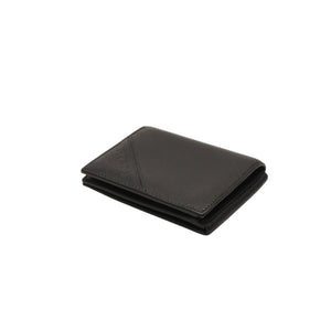 PRADA プラダ ウォレット 折りたたみ財布 2MO006 ブラック VIT.MICRO GRAIN NERO ロゴ シルバー金具 美品 中古 4a000466