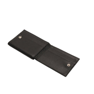 PRADA プラダ ウォレット 折りたたみ財布 2MO006 ブラック VIT.MICRO GRAIN NERO ロゴ シルバー金具 美品 中古 4a000466