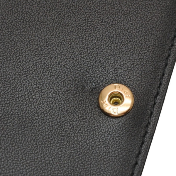 Christian Dior LADY DIOR Mini Wallet 33MA★0215 Fold Wallet Mini Wallet Black Cannage Lambskin Good Condition Used 4a000317