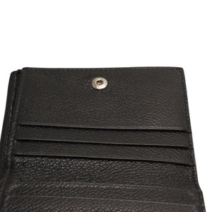 PRADA プラダ ウォレット 折りたたみ財布 2MO006 ブラック VIT.MICRO GRAIN NERO ロゴ シルバー金具 美品 中古 4a000466