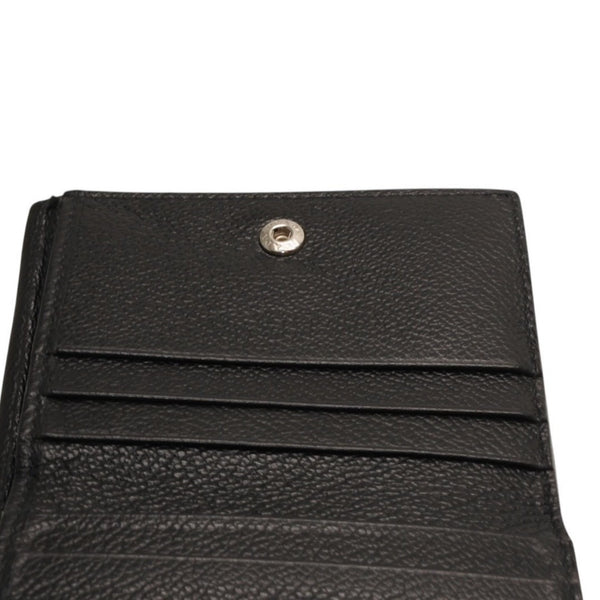 PRADA プラダ ウォレット 折りたたみ財布 2MO006 ブラック VIT.MICRO GRAIN NERO ロゴ シルバー金具 美品 中古 4a000466