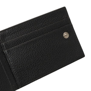 PRADA プラダ ウォレット 折りたたみ財布 2MO006 ブラック VIT.MICRO GRAIN NERO ロゴ シルバー金具 美品 中古 4a000466