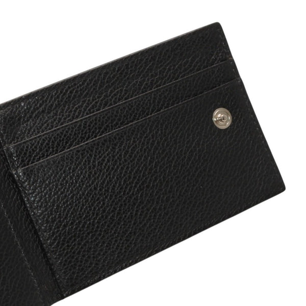 PRADA プラダ ウォレット 折りたたみ財布 2MO006 ブラック VIT.MICRO GRAIN NERO ロゴ シルバー金具 美品 中古 4a000466