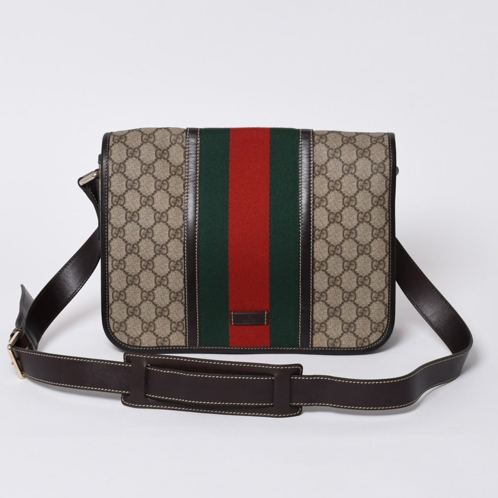 極美品 GUCCI グッチ ショルダーバッグ 2000s GGスプリーム シェリーライン 211130 204990 ベージュ ゴールド金具 中古 4a000195