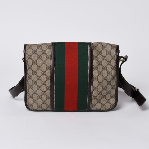 Very Good Condition GUCCI Shoulder Bag 2000s GG Supreme Sherry Line 211130 204990 Beige Gold Hardware Used 4a000195