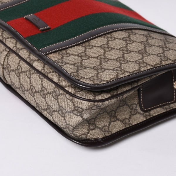 Very Good Condition GUCCI Shoulder Bag 2000s GG Supreme Sherry Line 211130 204990 Beige Gold Hardware Used 4a000195