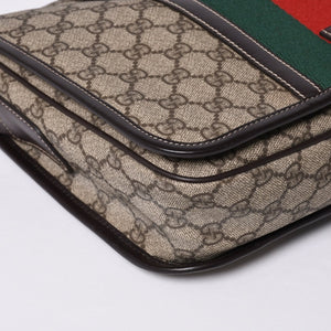 Very Good Condition GUCCI Shoulder Bag 2000s GG Supreme Sherry Line 211130 204990 Beige Gold Hardware Used 4a000195