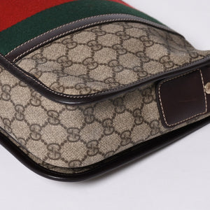 Very Good Condition GUCCI Shoulder Bag 2000s GG Supreme Sherry Line 211130 204990 Beige Gold Hardware Used 4a000195