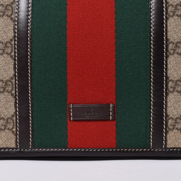 Very Good Condition GUCCI Shoulder Bag 2000s GG Supreme Sherry Line 211130 204990 Beige Gold Hardware Used 4a000195