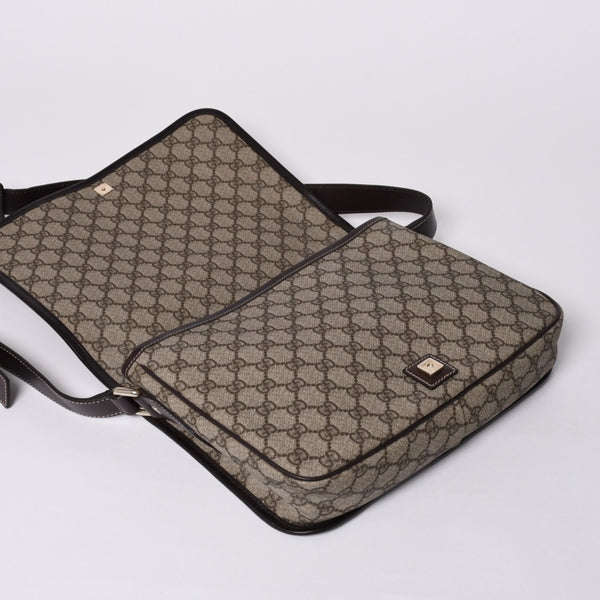 Very Good Condition GUCCI Shoulder Bag 2000s GG Supreme Sherry Line 211130 204990 Beige Gold Hardware Used 4a000195