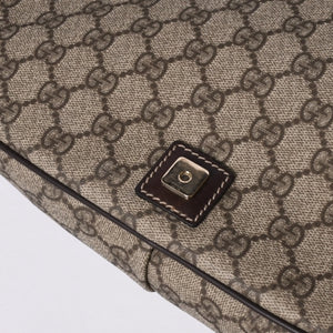 Very Good Condition GUCCI Shoulder Bag 2000s GG Supreme Sherry Line 211130 204990 Beige Gold Hardware Used 4a000195