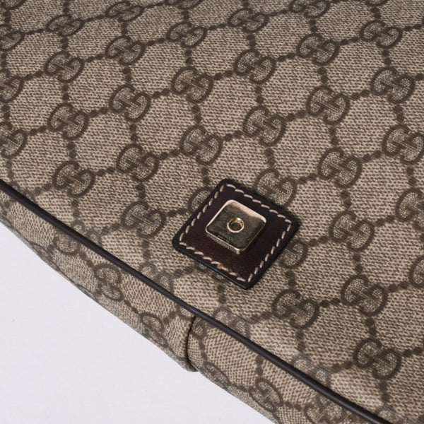 Very Good Condition GUCCI Shoulder Bag 2000s GG Supreme Sherry Line 211130 204990 Beige Gold Hardware Used 4a000195