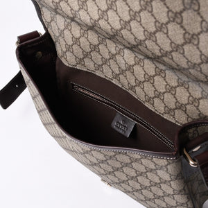 Very Good Condition GUCCI Shoulder Bag 2000s GG Supreme Sherry Line 211130 204990 Beige Gold Hardware Used 4a000195