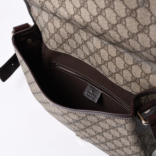 Very Good Condition GUCCI Shoulder Bag 2000s GG Supreme Sherry Line 211130 204990 Beige Gold Hardware Used 4a000195