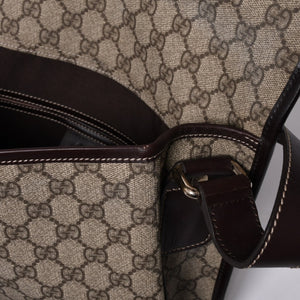Very Good Condition GUCCI Shoulder Bag 2000s GG Supreme Sherry Line 211130 204990 Beige Gold Hardware Used 4a000195