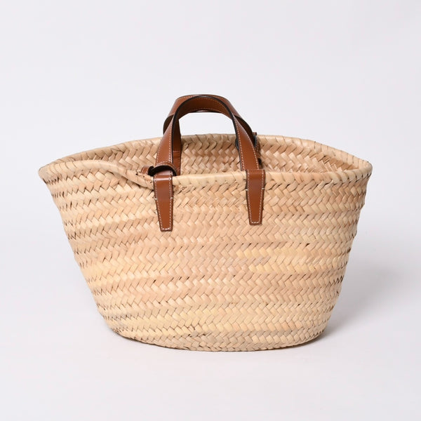 CELINE セリーヌ ラシック パニエ ラフィア カーフスキン 2WAY ハンドバッグ かごバッグ 美品 中古 4a000262